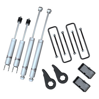 Freedom Off-Road® - 1"-3" x 0" Front and Rear Leveling Torsion Keys with Shocks