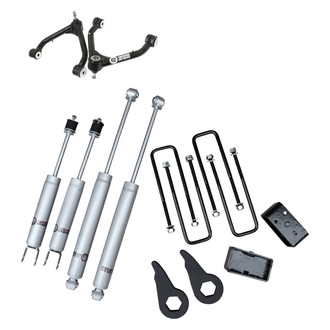 Freedom Off-Road® - 1"-3" x 1"-3" Front and Rear Leveling Torsion Keys with Shocks and Control Arms