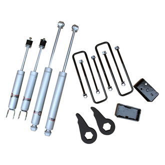Freedom Off-Road® - 1"-3" x 3" Front and Rear Leveling Torsion Keys with Front Shocks