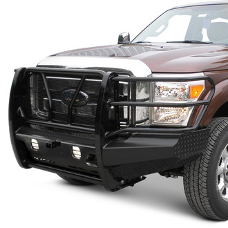 Frontier Truck Gear® - Pro Series Full Width Black Front HD Bumper with Full Grille Guard
