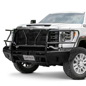 Frontier Truck Gear® - Pro Series Full Width Black Powder Coated Front HD Bumper with Full Grille Guard