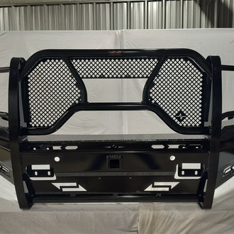 Frontier Truck Gear® - Pro Series Full Width Black Powder Coated Front HD Bumper with Full Grille Guard