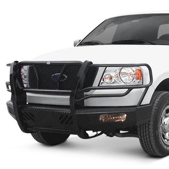 Frontier Truck Gear® - Original Series Full Width Black Powder Coated Front HD Bumper with Full Grille Guard