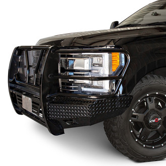 Frontier Truck Gear® - Original Series Full Width Black Powder Coated Front HD Bumper with Full Grille Guard
