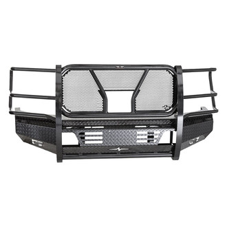 Frontier Truck Gear® - Original Series Full Width Black Powder Coated Front HD Bumper with Full Grille Guard