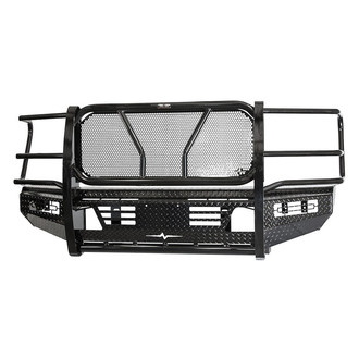 Frontier Truck Gear® - Original Series Full Width Black Powder Coated Front HD Bumper with Full Grille Guard