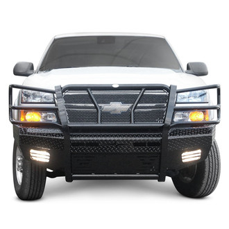 Frontier Truck Gear® - Original Series Full Width Black Powder Coated Front HD Bumper with Full Grille Guard