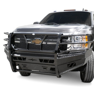 Frontier Truck Gear® - Original Series Full Width Black Powder Coated Front HD Bumper with Full Grille Guard