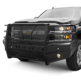 Frontier Truck Gear® - Original Series Full Width Black Powder Coated Front HD Bumper with Full Grille Guard