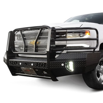 Frontier Truck Gear® - Original Series Full Width Black Powder Coated Front HD Bumper with Full Grille Guard