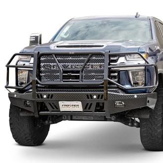 Frontier Truck Gear® - Original Series Full Width Black Powder Coated Front HD Bumper with Full Grille Guard