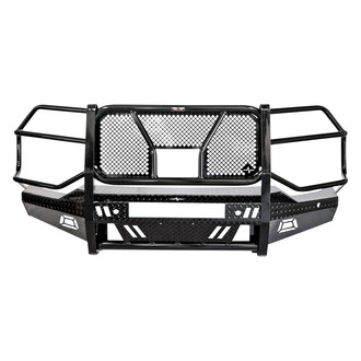 Frontier Truck Gear® - Original Series Full Width Black Powder Coated Front HD Bumper with Full Grille Guard