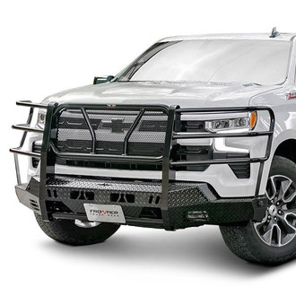Frontier Truck Gear® - Original Series Full Width Black Powder Coated Front HD Bumper with Full Grille Guard