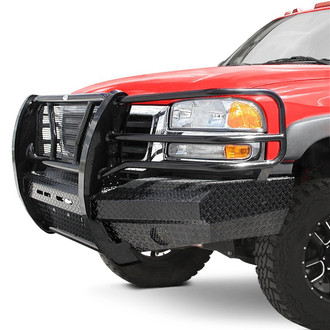 Frontier Truck Gear® - Original Series Full Width Black Powder Coated Front HD Bumper with Full Grille Guard
