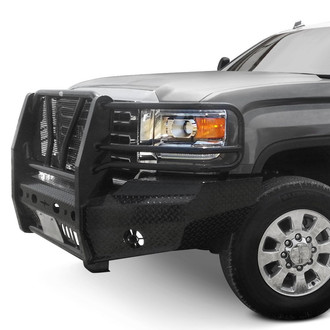 Frontier Truck Gear® - Original Series Full Width Black Powder Coated Front HD Bumper with Full Grille Guard