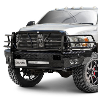 Frontier Truck Gear® - Original Series Full Width Black Powder Coated Front HD Bumper with Full Grille Guard