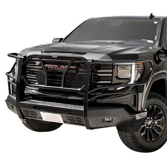 Frontier Truck Gear® - Original Series Full Width Black Powder Coated Front HD Bumper with Full Grille Guard