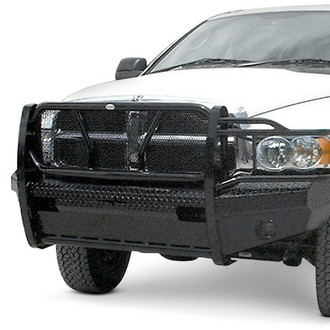 Frontier Truck Gear® - Original Series Full Width Black Powder Coated Front HD Bumper with Full Grille Guard