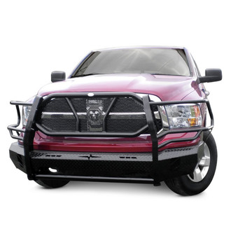Frontier Truck Gear® - Original Series Full Width Black Powder Coated Front HD Bumper with Full Grille Guard
