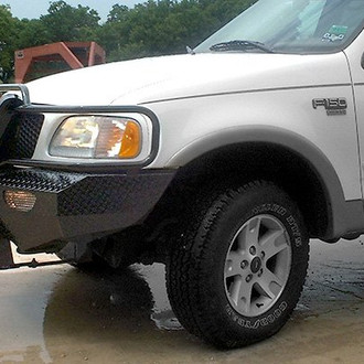 Frontier Truck Gear® - Original Series Full Width Black Powder Coated Front HD Bumper with Full Grille Guard