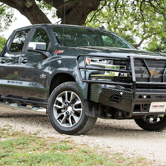 Frontier Truck Gear® - Original Series Full Width Black Powder Coated Front HD Bumper with Full Grille Guard