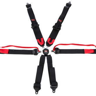 G-Force Racing Gear® - 6-Point Pull Down Camlock SFI Harness Set, Black