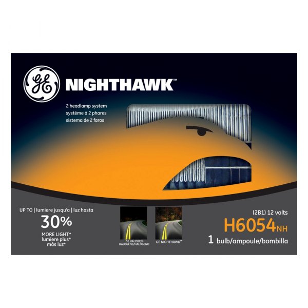 GE® - NIGHTHAWK™ 7x6" Rectangular Chrome Factory Style Sealed Beam Headlight
