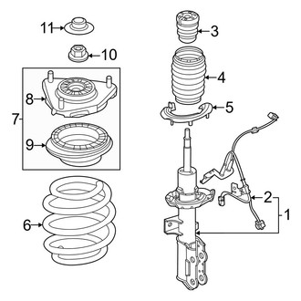 Genesis OE - Front Suspension - Struts & Components (With Electronic Controlled Suspension), (Performance AWD)
