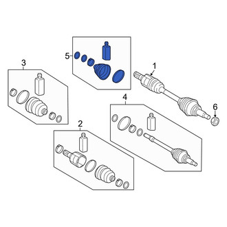 Genesis OE - Front Left Inner CV Joint Boot Kit