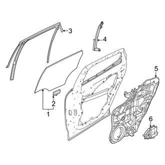 Genesis OE - Rear Door - Glass & Hardware (Base)
