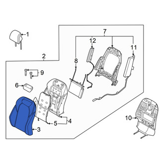 Genesis OE - Front Right Seat Back Cushion Cover