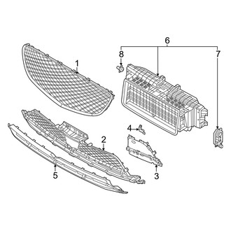 Genesis OE - Front Bumper & Grille - Grille & Components (W/O Sport Package)