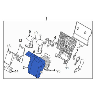 Genesis OE - Rear Left Inner Seat Back Cushion Cover
