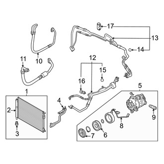 Genesis OE - Air Conditioner & Heater - Condenser, Compressor & Lines (With Rear A/C), (3.5L)