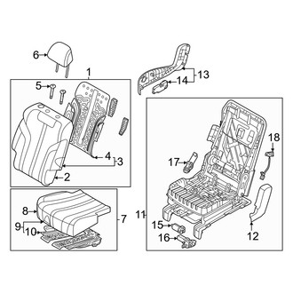 Genesis OE - Center Right Seat Back Cushion Cover