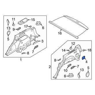 Genesis OE - Rear Left Interior Quarter Panel Trim Panel Insert