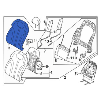 Genesis OE - Front Left Seat Back Cushion Cover