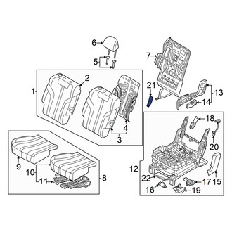 Genesis OE - Rear Left Inner Seat Back Recliner Adjustment Mechanism Cover