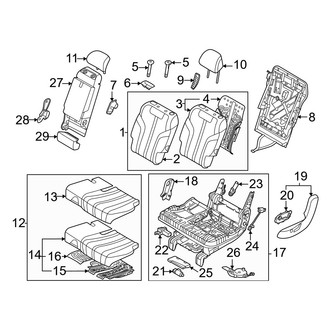 Genesis OE - Center Left Seat Back Assembly