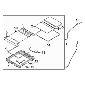 Genesis OE - Rear Sunroof Glass Seal