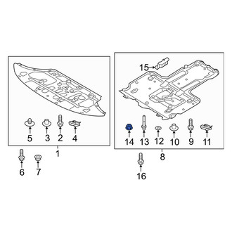 Genesis OE - Front Rearward Radiator Support Splash Shield Clip