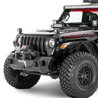 Go Rhino® - Trailline™ Stubby Textured Black Front Winch HD Bumper