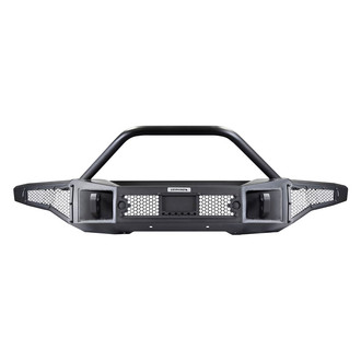 Go Rhino® - Rockline™ Full Width Black Front Winch HD Bumper with Hoop