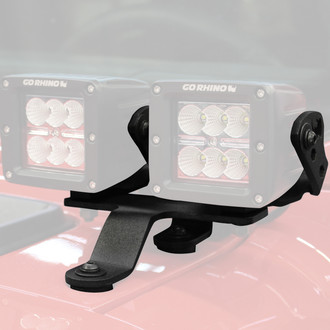 Go Rhino® - Black Textured Powder Coat Galvanized Steel A-Pillar Mounts for Two 3" Lights