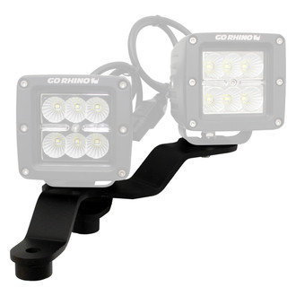 Go Rhino® - Black Textured Powder Coat Galvanized Steel A-Pillar Mounts for Two 3" Lights