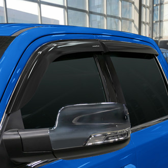 Goodyear Accessories - Tape-On Smoke Front and Rear Side Window Deflectors with 2 License Plate Frames