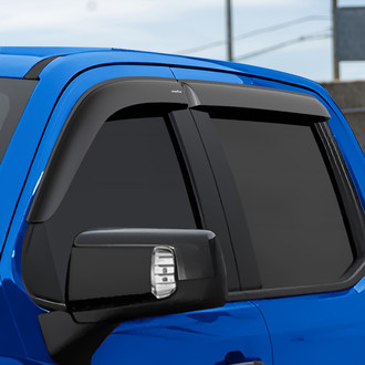 Goodyear Accessories - Tape-On Smoke Front and Rear Side Window Deflectors with 2 License Plate Frames