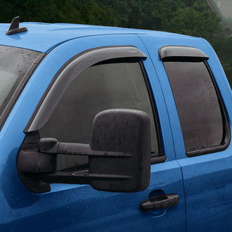 Goodyear Accessories - Tape-On Smoke Front and Rear Side Window Deflectors with 2 License Plate Frames