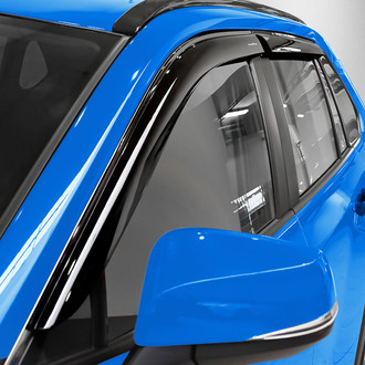 Goodyear Accessories - Tape-On Smoke Front and Rear Side Window Deflectors with 2 License Plate Frames