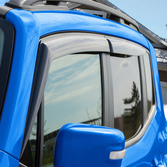 Goodyear Accessories - Tape-On Smoke Front and Rear Side Window Deflectors with 2 License Plate Frames